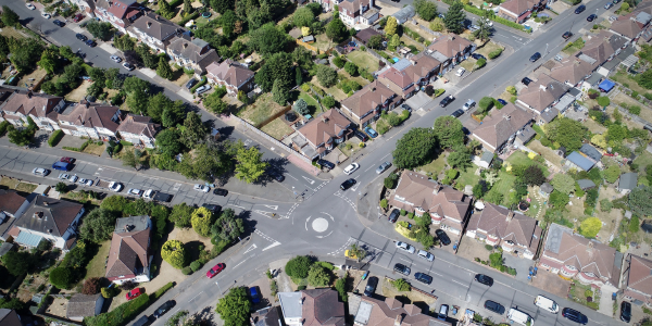 birds eye view of houses